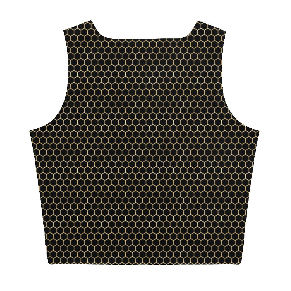 Black and Gold Honeycomb Crop Top