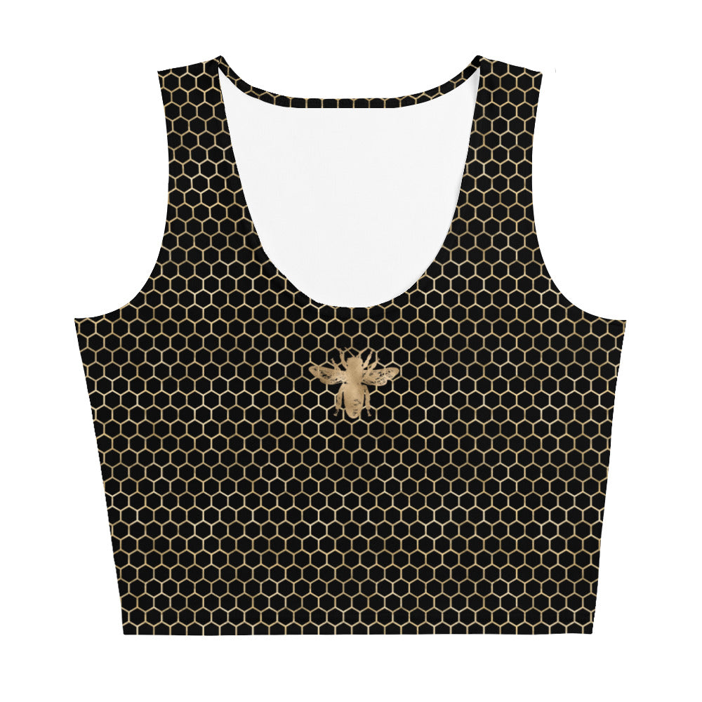 Black and Gold Honeycomb Crop Top