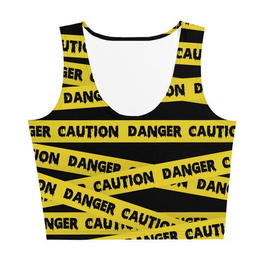 Caution Tape Print Crop Top
