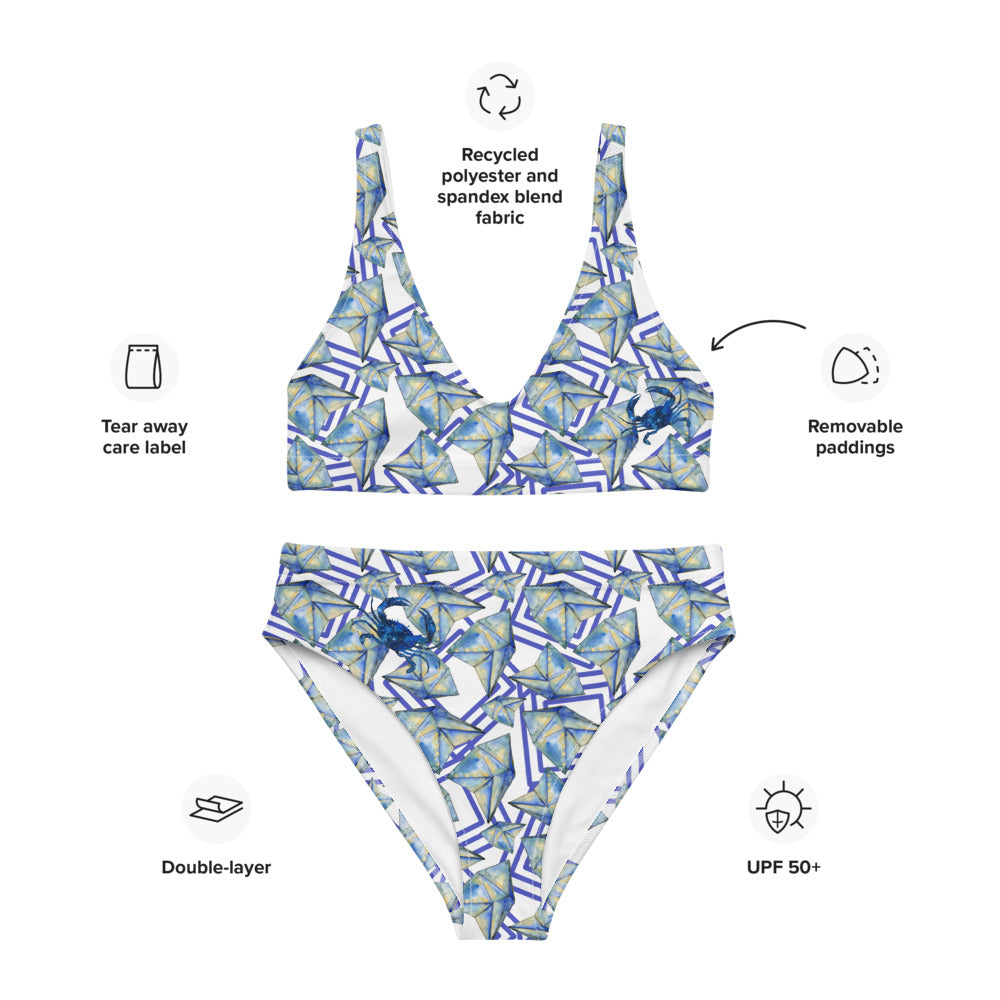 Blue Crab Recycled high waisted bikini