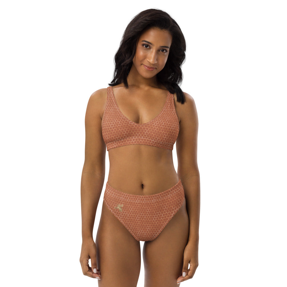 Honeycomb Recycled high waisted bikini