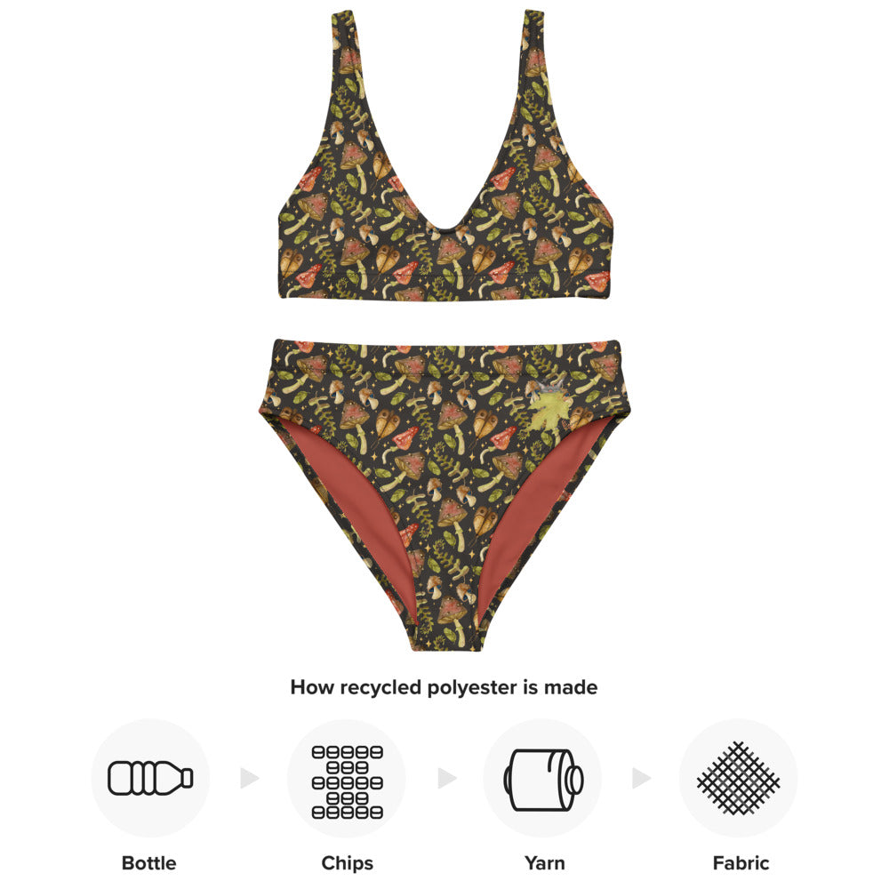 Shrooms Monster - Recycled high-waisted bikini