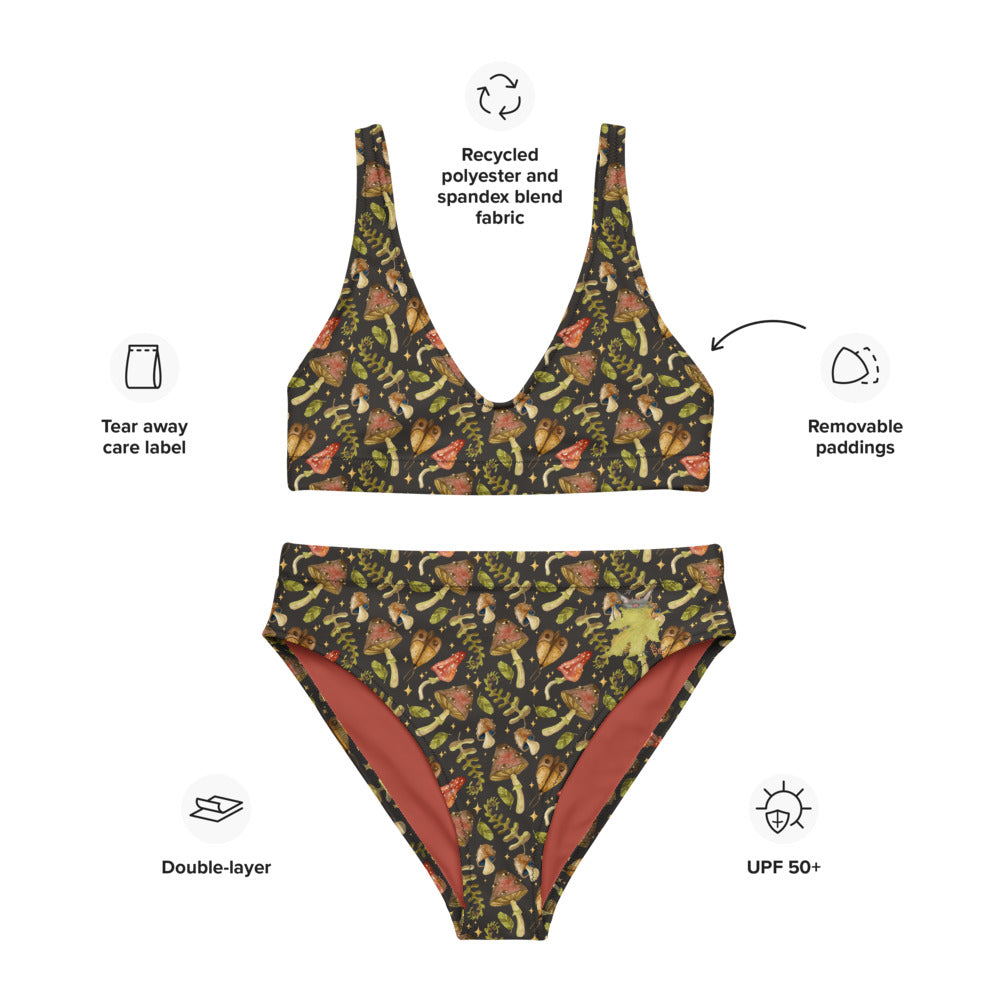 Shrooms Monster - Recycled high-waisted bikini