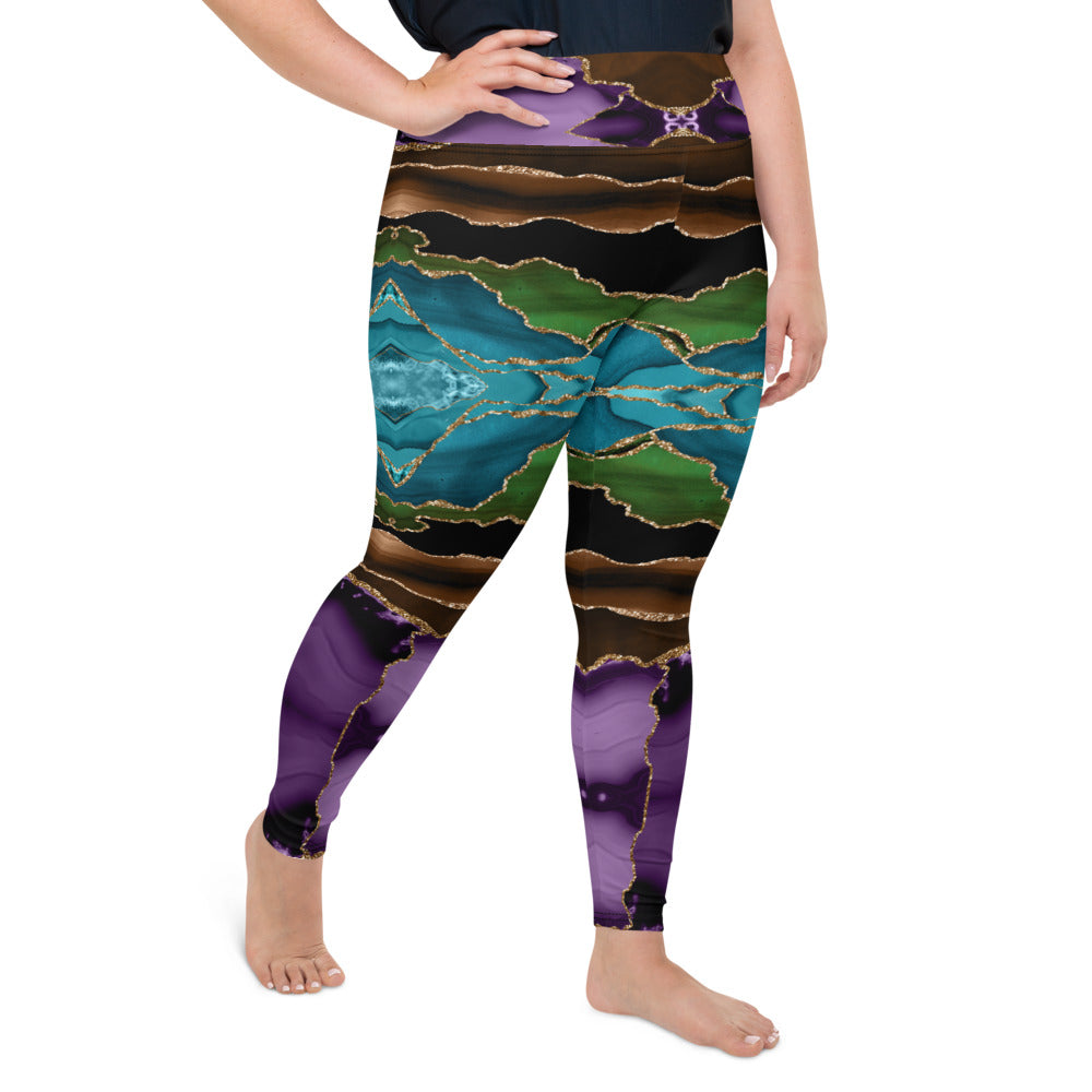 Midnight Agate Kaleidoscope - Leggings (2XL-6XL)