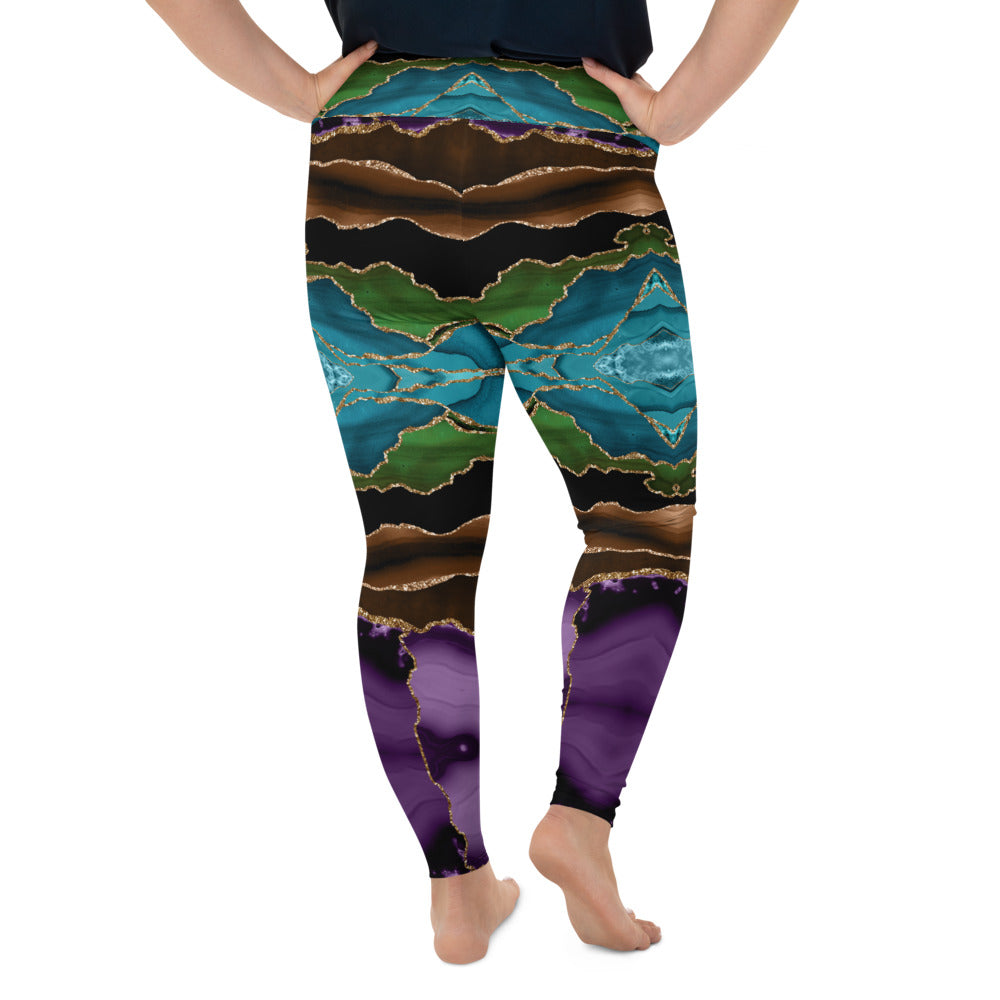 Midnight Agate Kaleidoscope - Leggings (2XL-6XL)