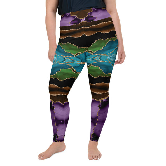 Midnight Agate Kaleidoscope - Leggings (2XL-6XL)
