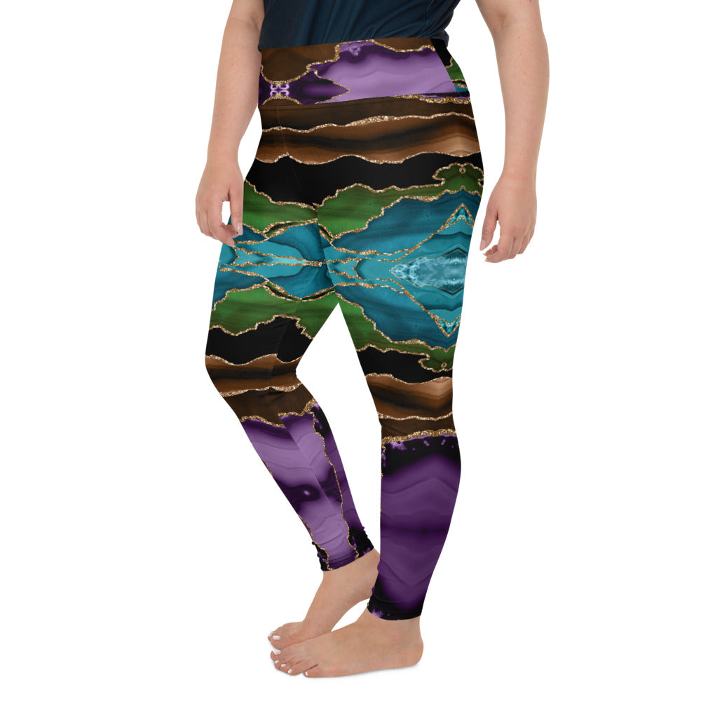 Midnight Agate Kaleidoscope - Leggings (2XL-6XL)