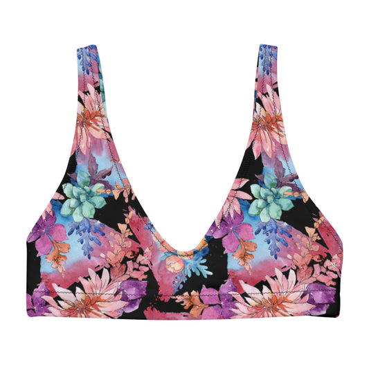 Cactus Flower Recycled Padded Bikini (top only)