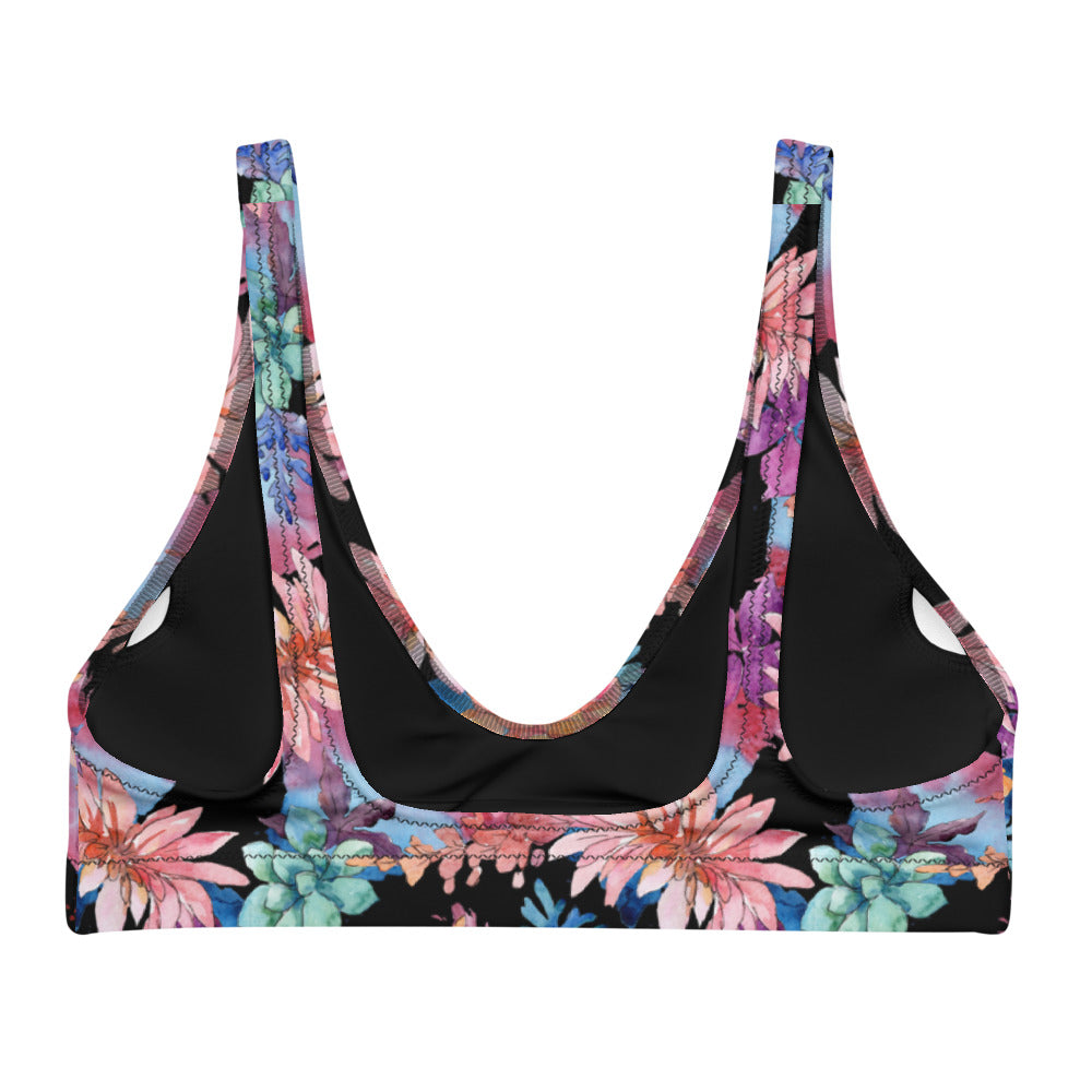Cactus Flower Recycled Padded Bikini (top only)