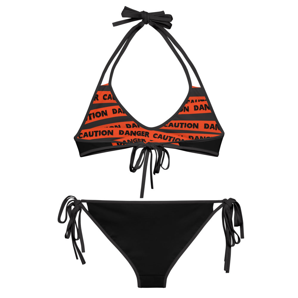 Caution Tape Reversible String Bikini