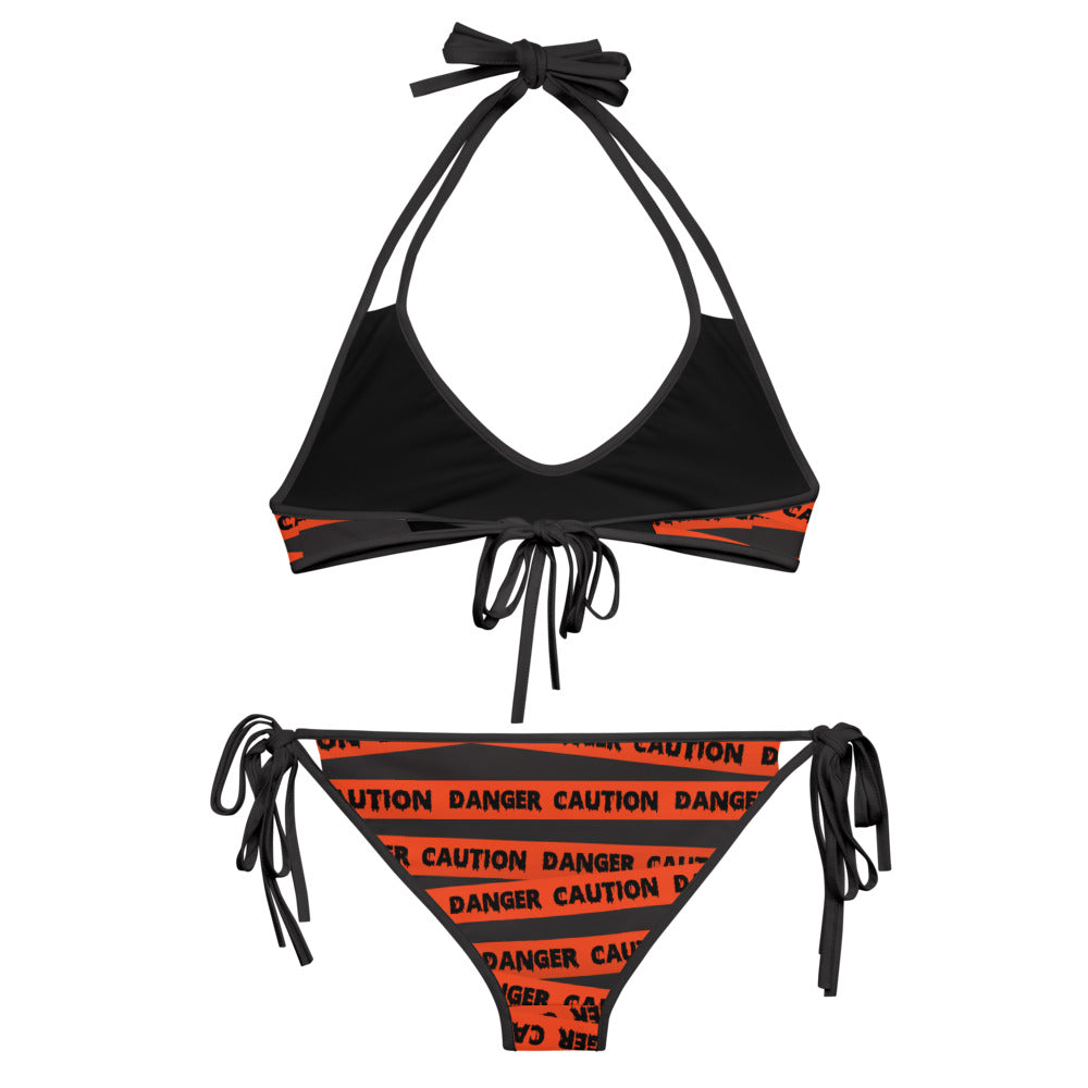 Caution Tape Reversible String Bikini
