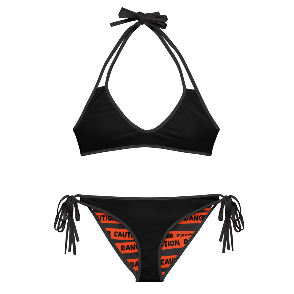 Caution Tape Reversible String Bikini
