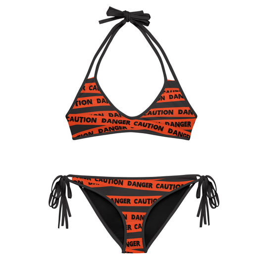 Caution Tape Reversible String Bikini