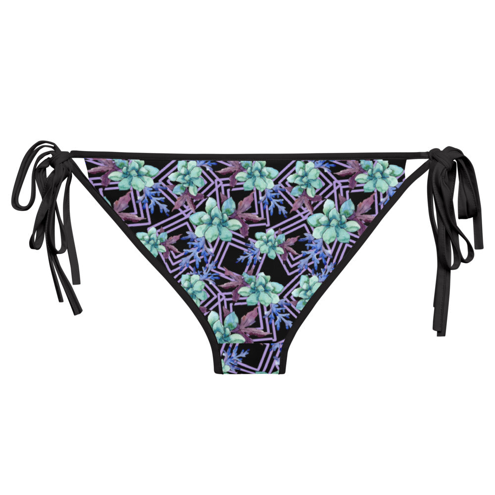 Reversible String Bikini (bottom only) - Cactus Flower and Desert Rosette print