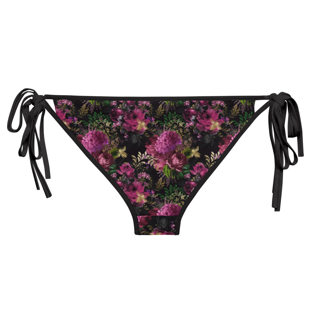 Bikini Bottom - Black and Gold Honeycomb and Roses