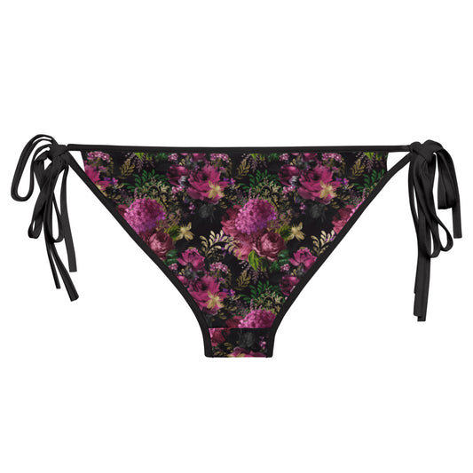Bikini Bottom - Black and Gold Honeycomb and Roses