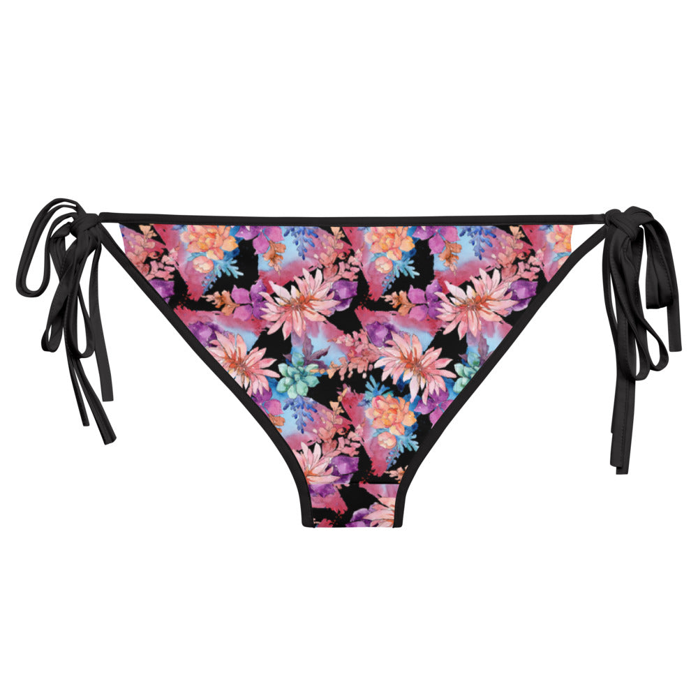 Reversible String Bikini (bottom only) - Cactus Flower and Desert Rosette print