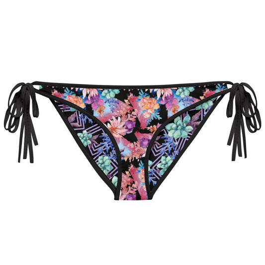 Reversible String Bikini (bottom only) - Cactus Flower and Desert Rosette print