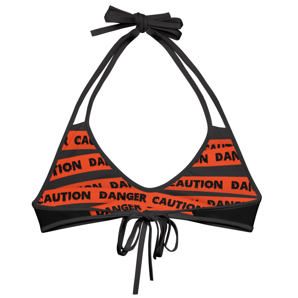 Caution Tape Reversible String Bikini Top