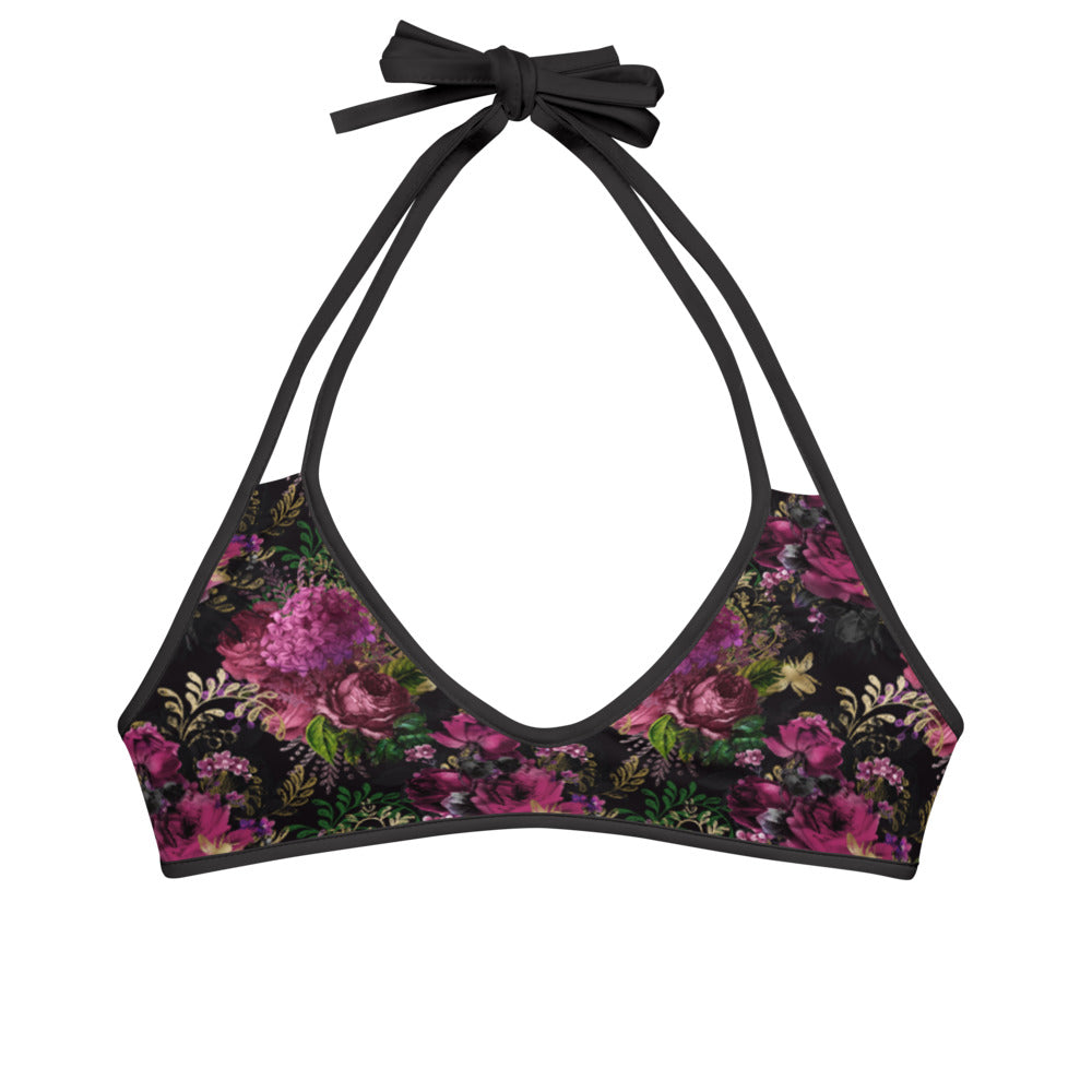 Honeycomb and Roses Reversible Bikini Top