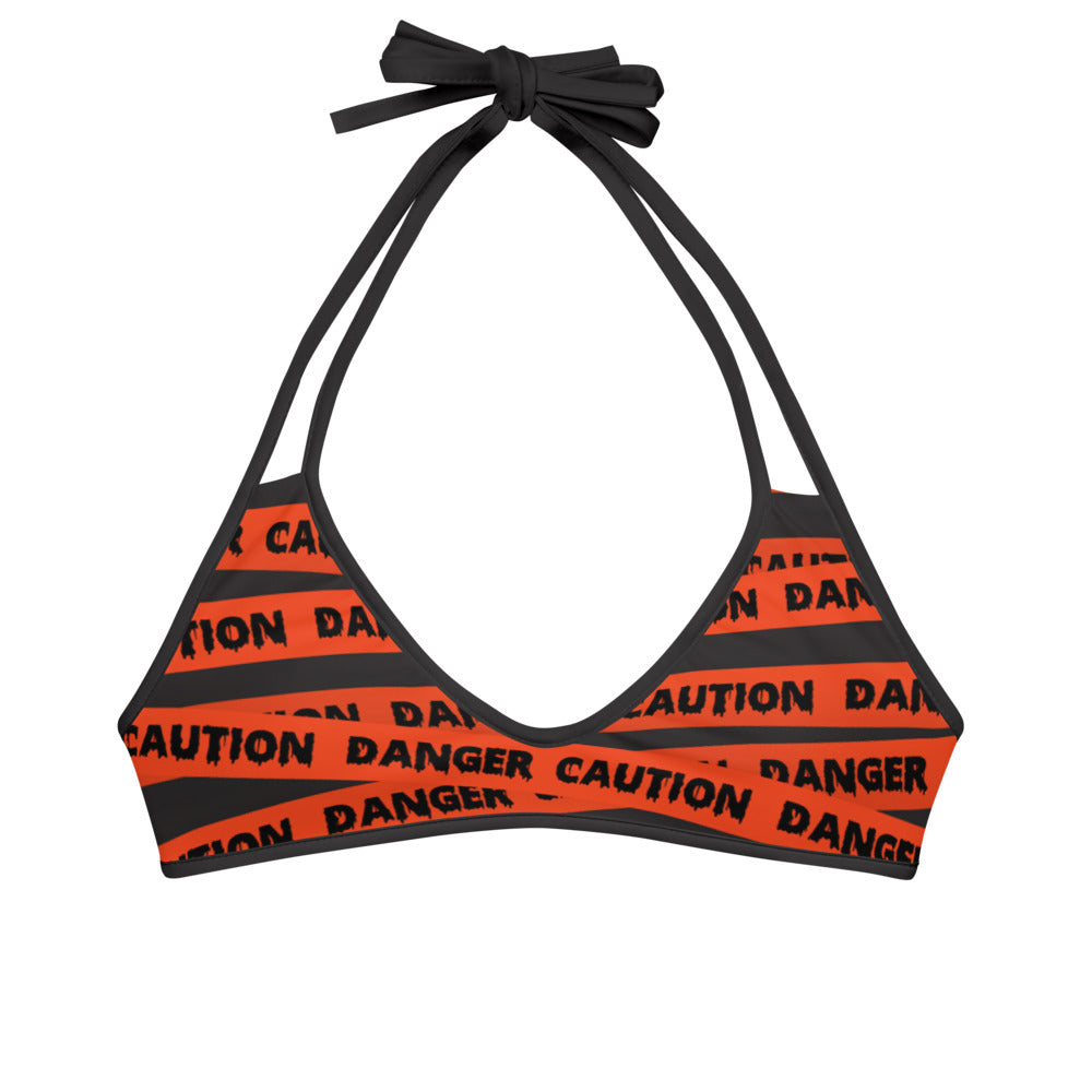 Caution Tape Reversible String Bikini Top