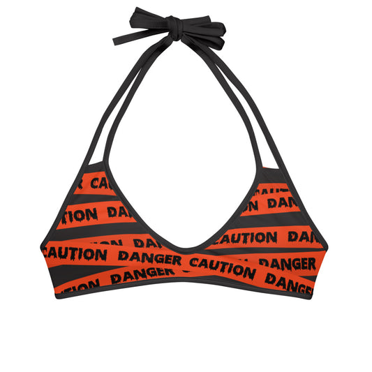 Caution Tape Reversible String Bikini Top