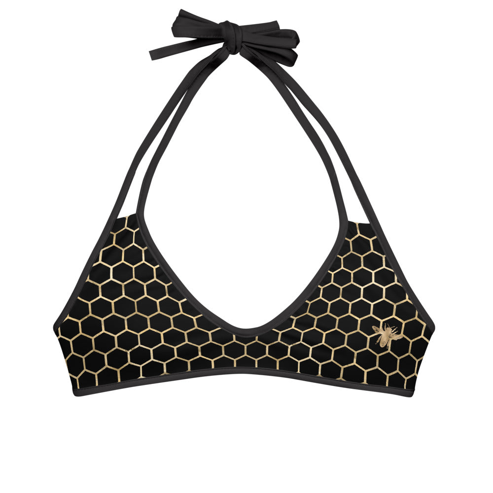 Honeycomb and Roses Reversible Bikini Top