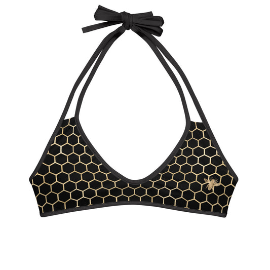 Honeycomb and Roses Reversible Bikini Top