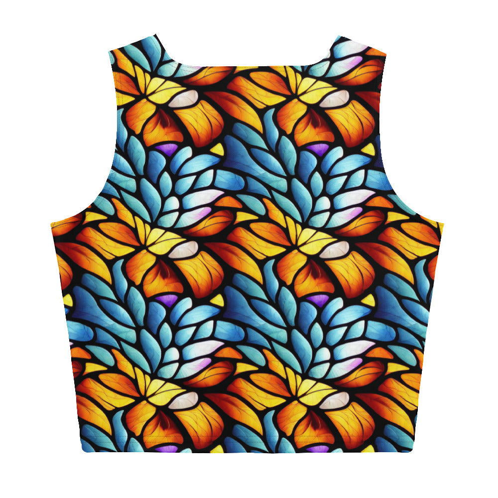 Orange and Blue Sea Glass - Crop Top