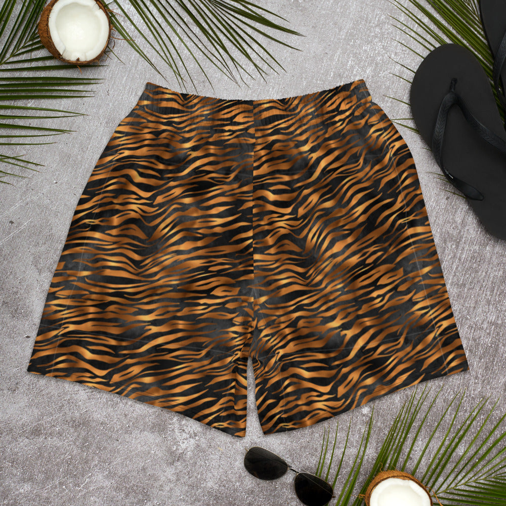Tiger Print Long Swim Shorts