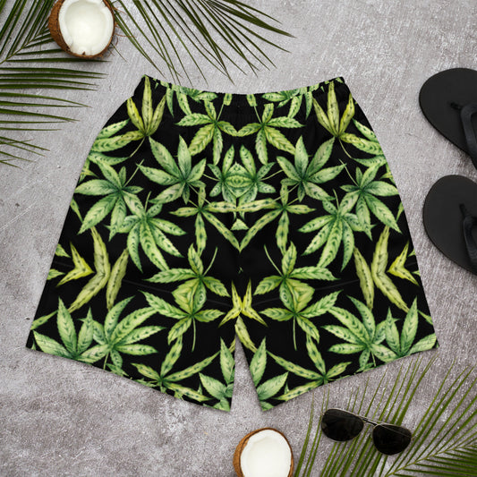 Cannabis Leaf - Long Swim Shorts