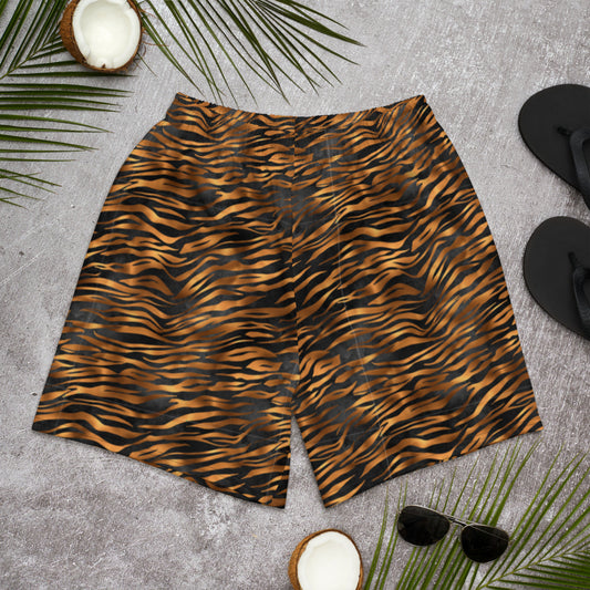 Tiger Print Long Swim Shorts