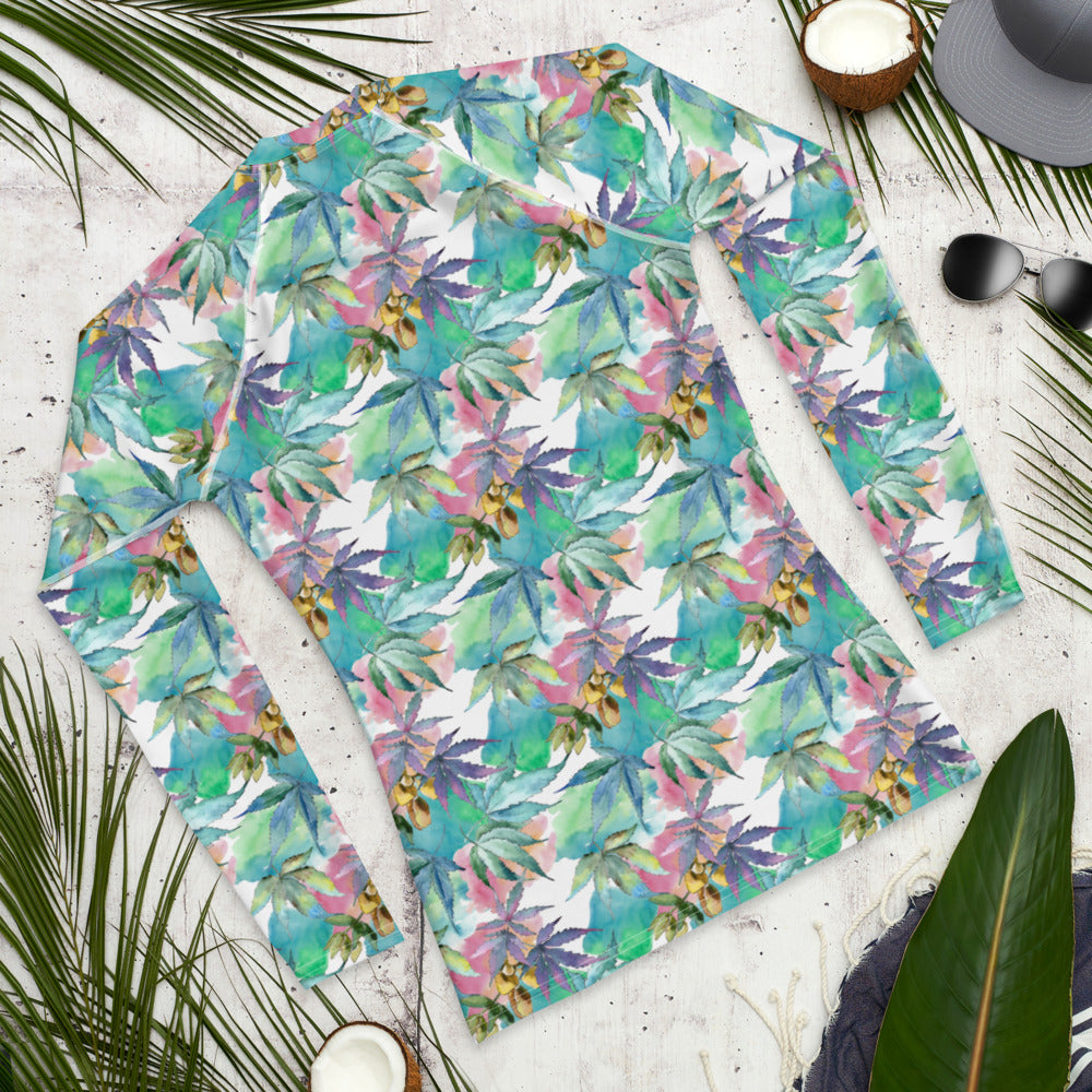 Watercolor Cannabis Rash Guard