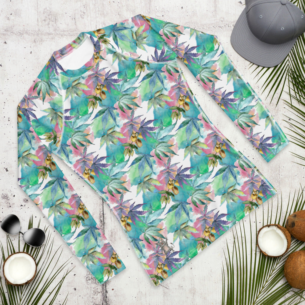Watercolor Cannabis Rash Guard