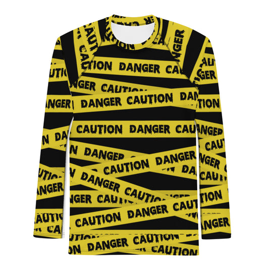 Caution Tape Print Men's Rash Guard