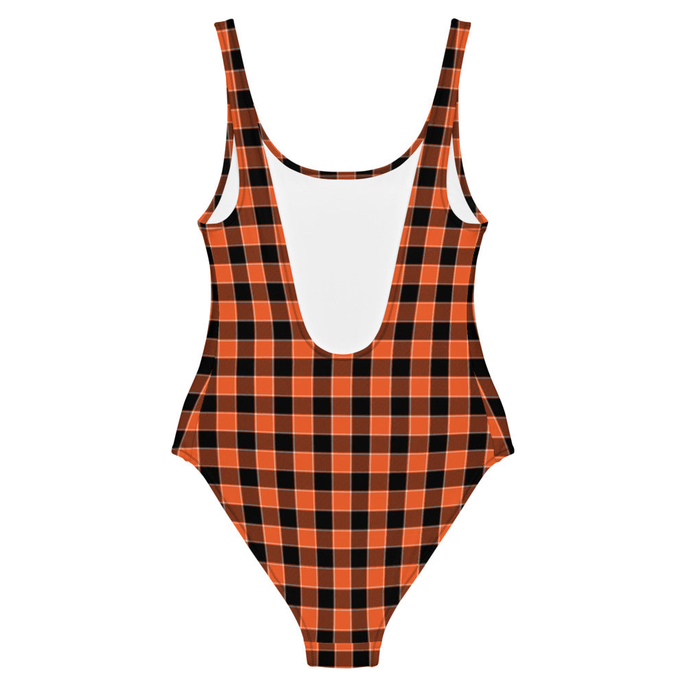 One Piece Swimsuit - Halloween Plaid