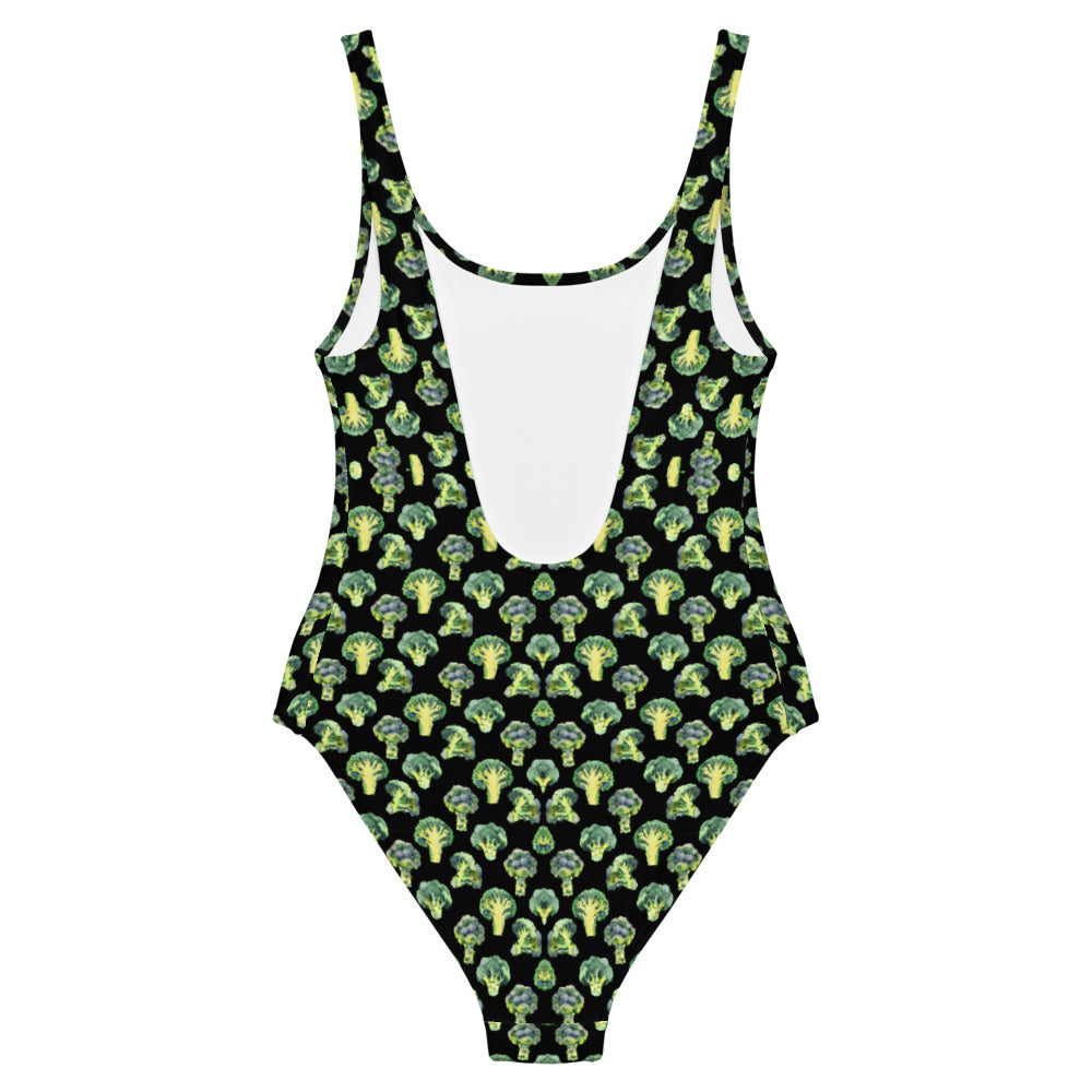 One-Piece Swimsuit Broccoli Pattern