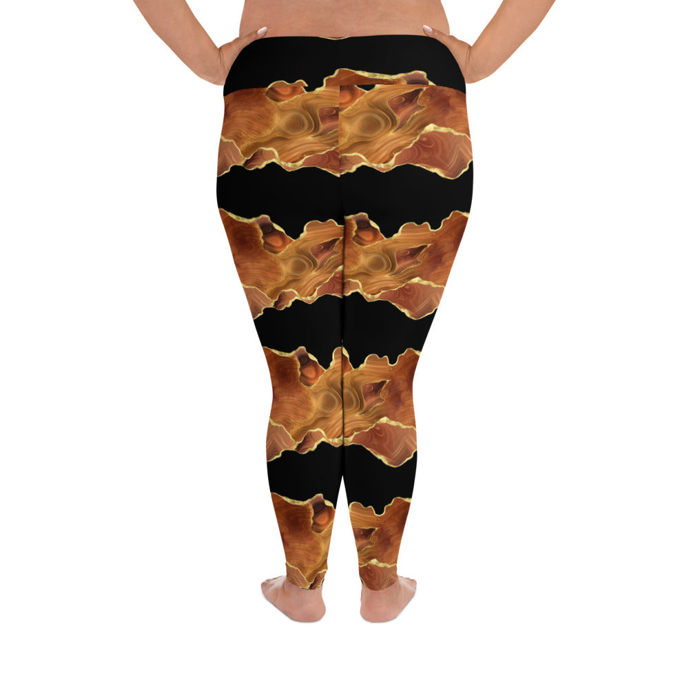 Black x Brown Agate Leggings (2XL-6XL)