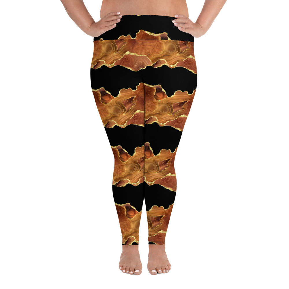 Black x Brown Agate Leggings (2XL-6XL)