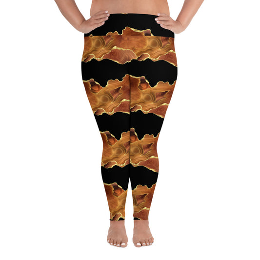 Black x Brown Agate Leggings (2XL-6XL)