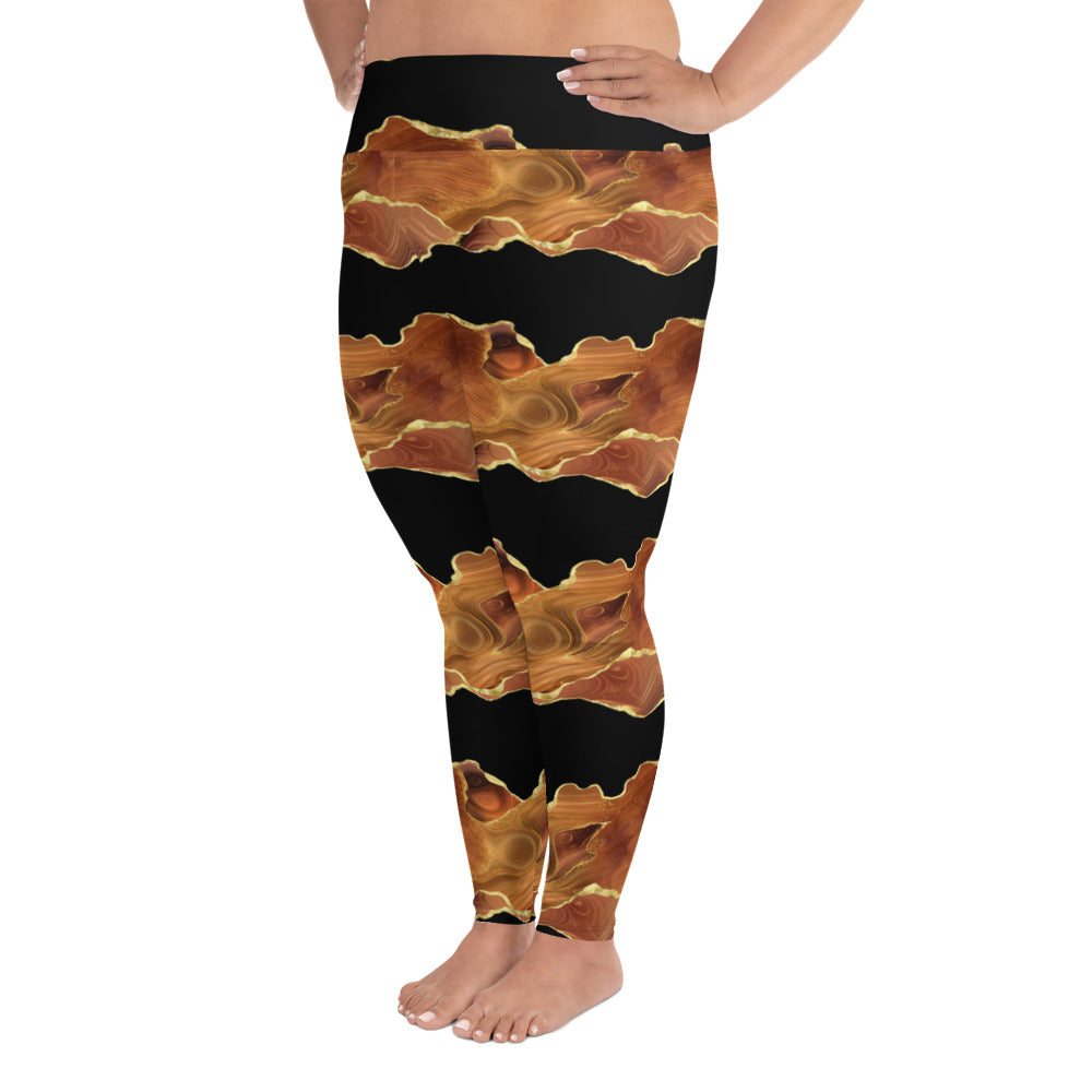 Black x Brown Agate Leggings (2XL-6XL)