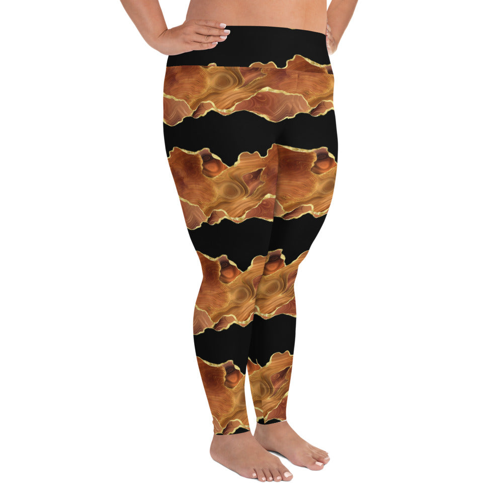 Black x Brown Agate Leggings (2XL-6XL)