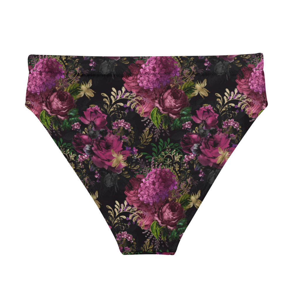 Recycled high-waisted bikini bottom - Bee with Roses