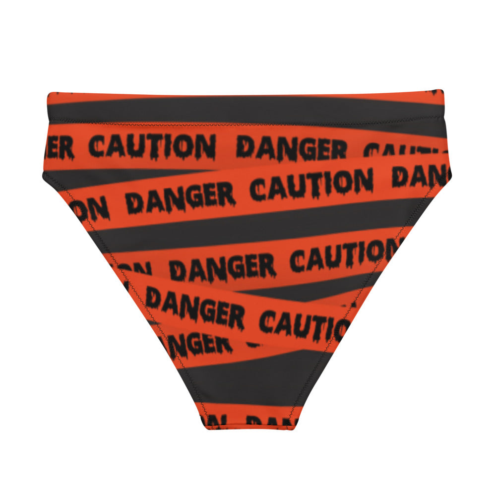 Orange Caution Tape Recycled high-waisted bikini bottom