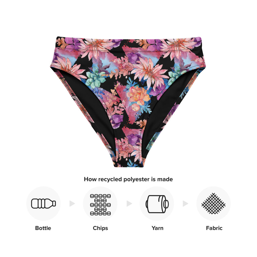 Recycled High-Waisted Bikini (Bottom Only) - Cactus Flower