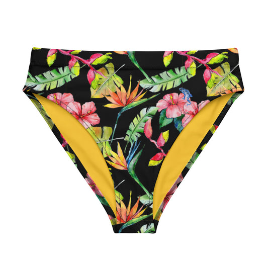 Tropical Rainforest with Frogs - Recycled high-waisted bikini- Bottom Only