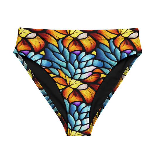 Orange and Blue Sea Glass - High-Waisted Bikini Bottom