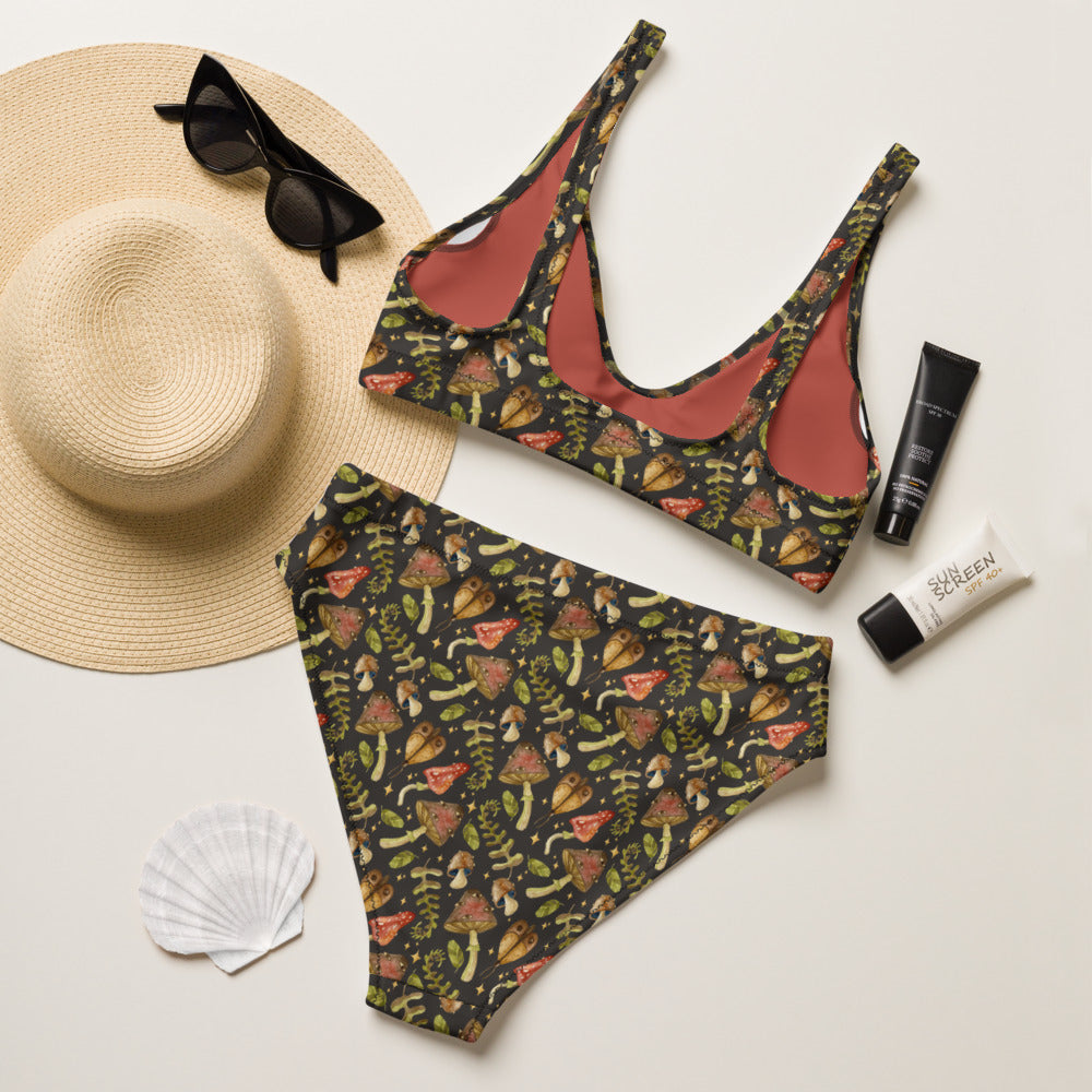Shrooms Monster - Recycled high-waisted bikini