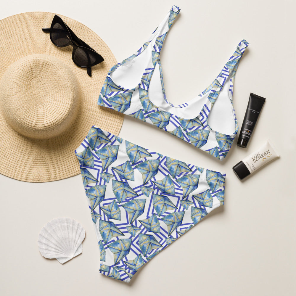 Blue Crab Recycled high waisted bikini