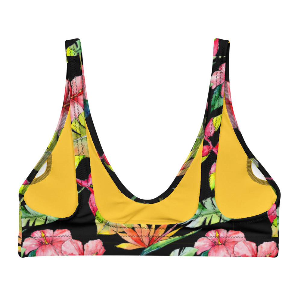 Tropical Rainforest with Frogs - Recycled high-waisted bikini- Top Only